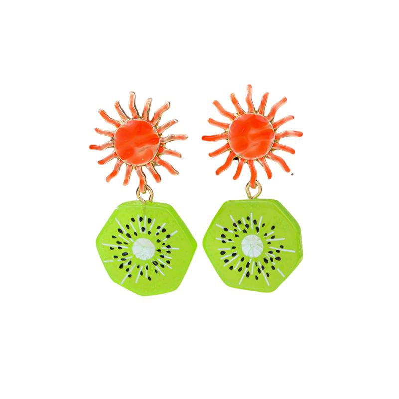 Dopamine Drop Oil Sun Fruit Vacation Wind Earrings Niche Unique Beautiful Earrings Jewelry Earrings