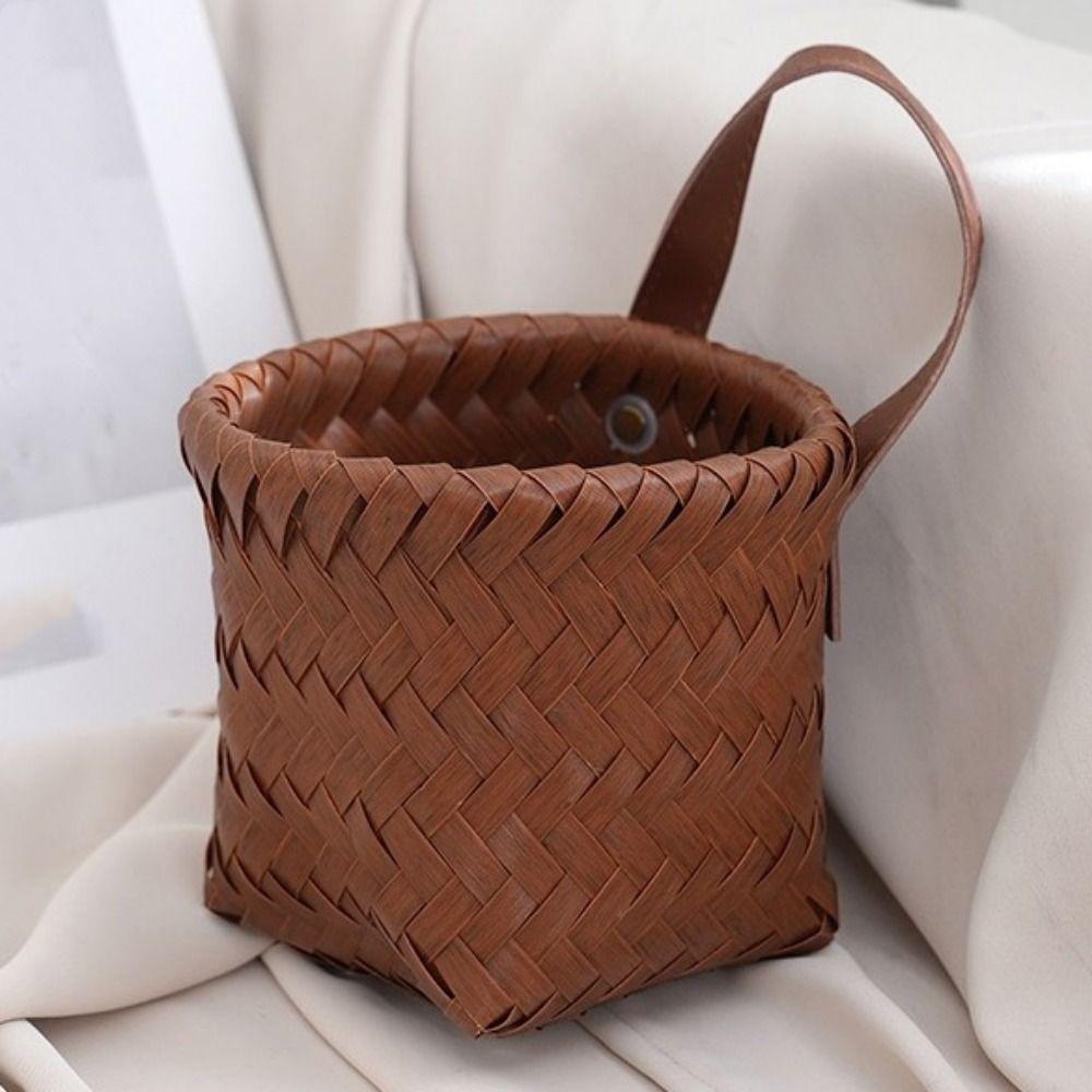 Decorative Wall Hanging Basket Hand-Woven Garlic Ginger Storage Basket  for Kitchen