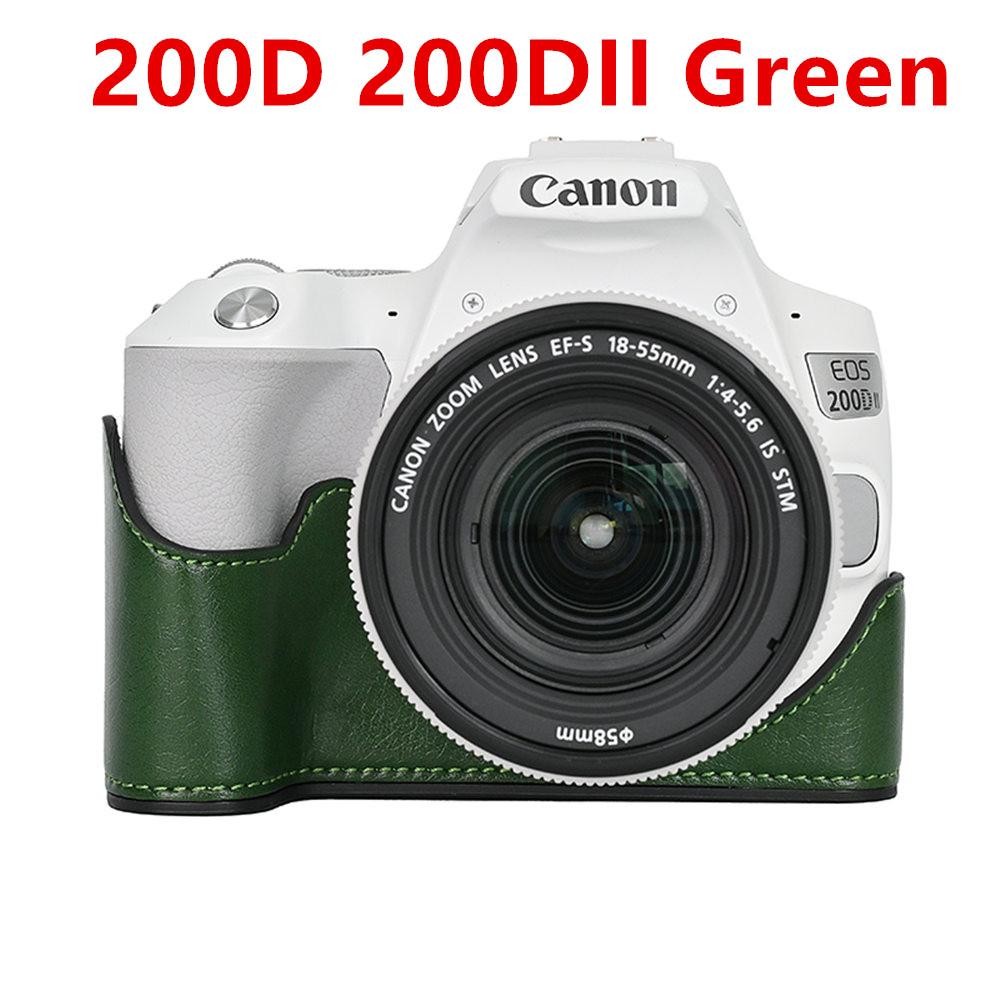 Camera Bag PU Leather Half Body Case for Canon EOS R50 R10 200D 200DII Battery Opening Bottom Cover