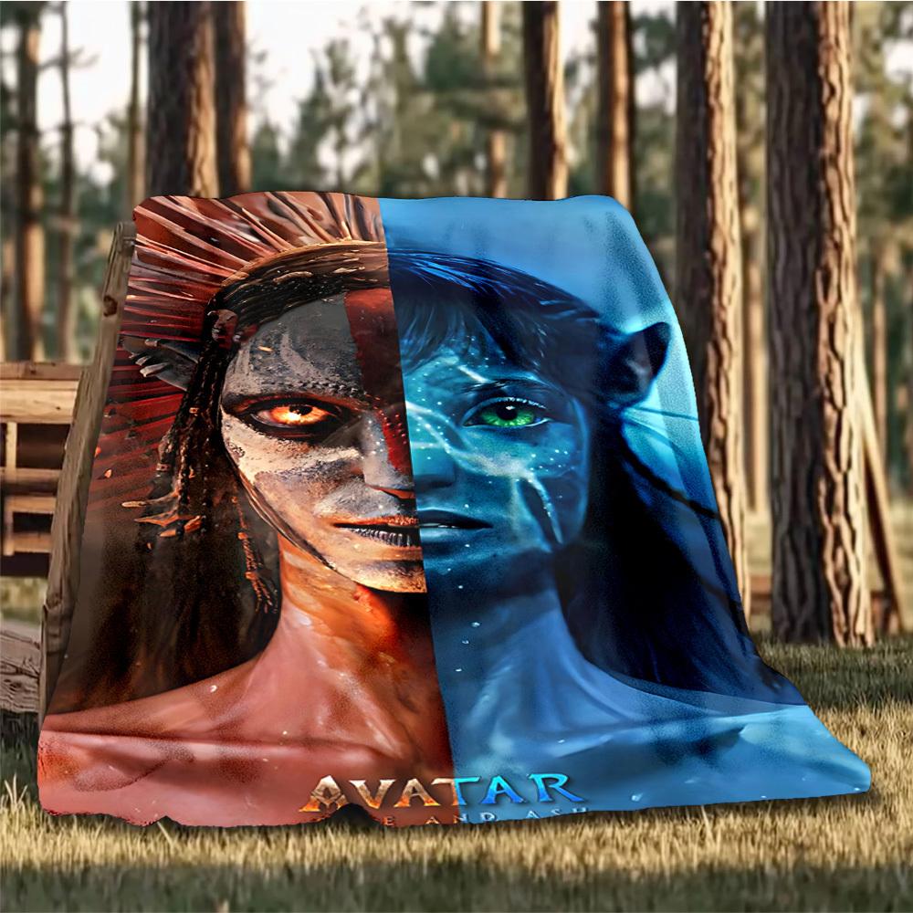 1pc Avatar Fire and Ash Outdoor Flannel Blanket, Cozy & Warm Soft Te Playful Design, Napping Camping,