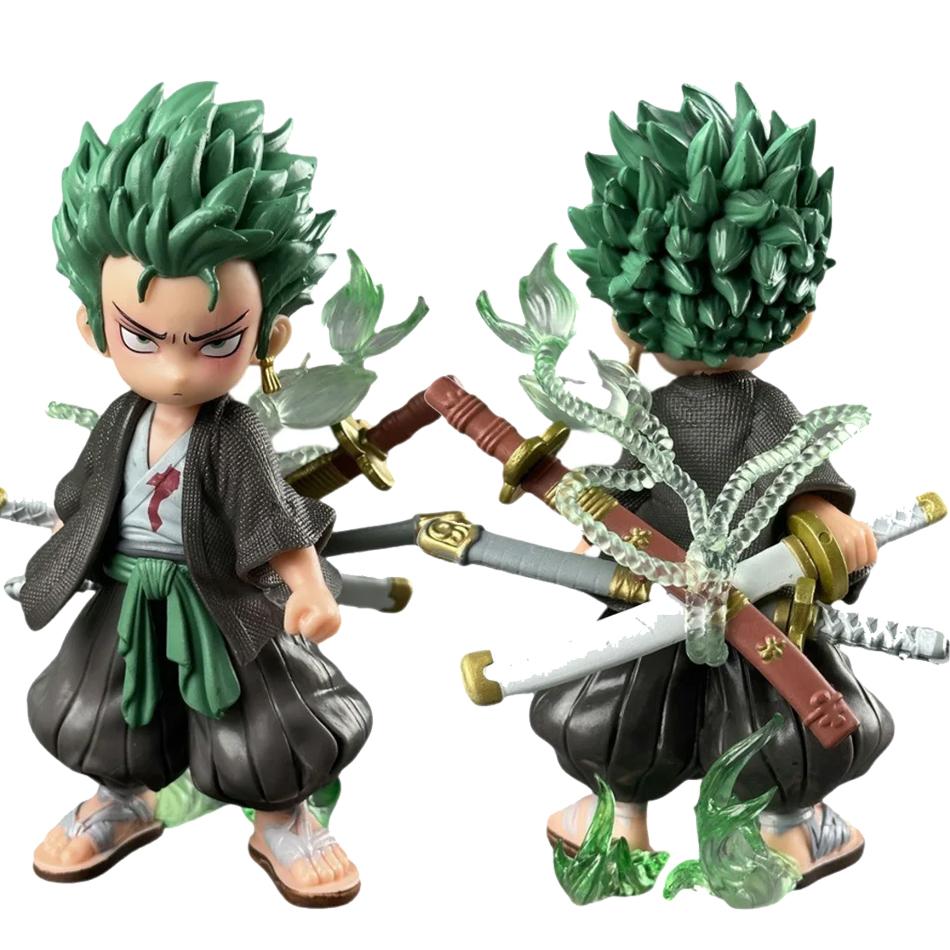 12-15cm ONE PIECE  Anime Monkey D Luffy Roronoa Zoro Q-Version PVC Model Desktop Car Ornament  Kids Birthday Christmas Gift Toys