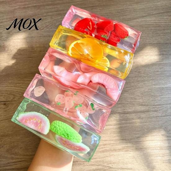 Stress Relief Clear Stick Toy Shapeable Fruit Bar Squeeze Toy, No Rebound Soft Stretchy Fidget Strip for Relaxation