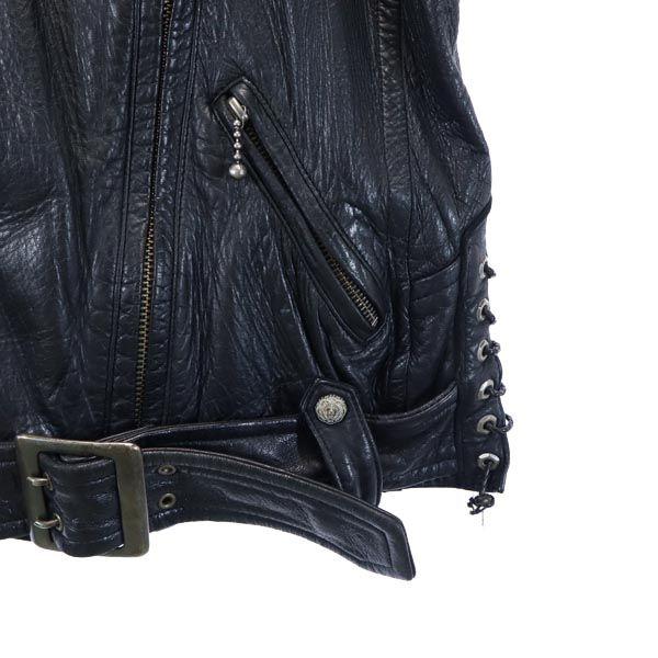 Chikako Leather Riders Jacket Black Women Used