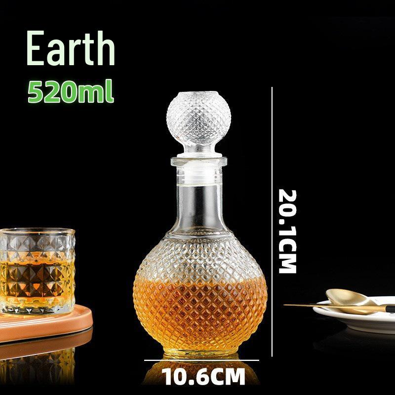 European Crystal XO Glass Decanter: Transparent Whiskey and Wine Bottle