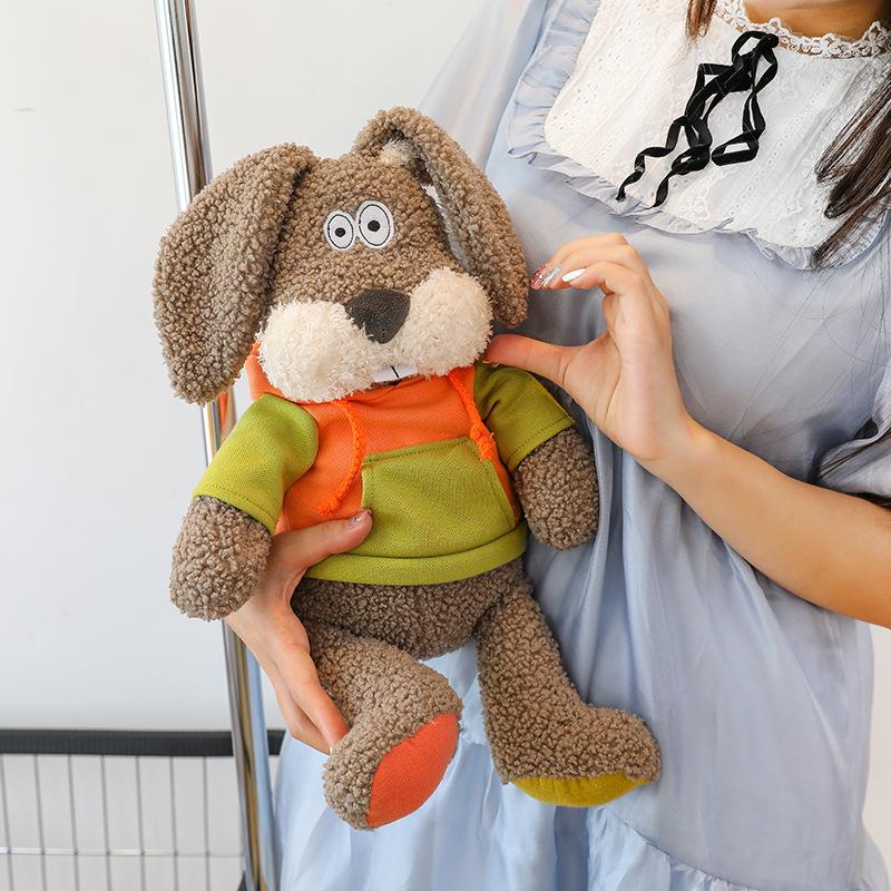 Cute Jungle Brothers Turn Into Doll Plush Toy Fox Puppy Skin Shell for Children Throw Pillow