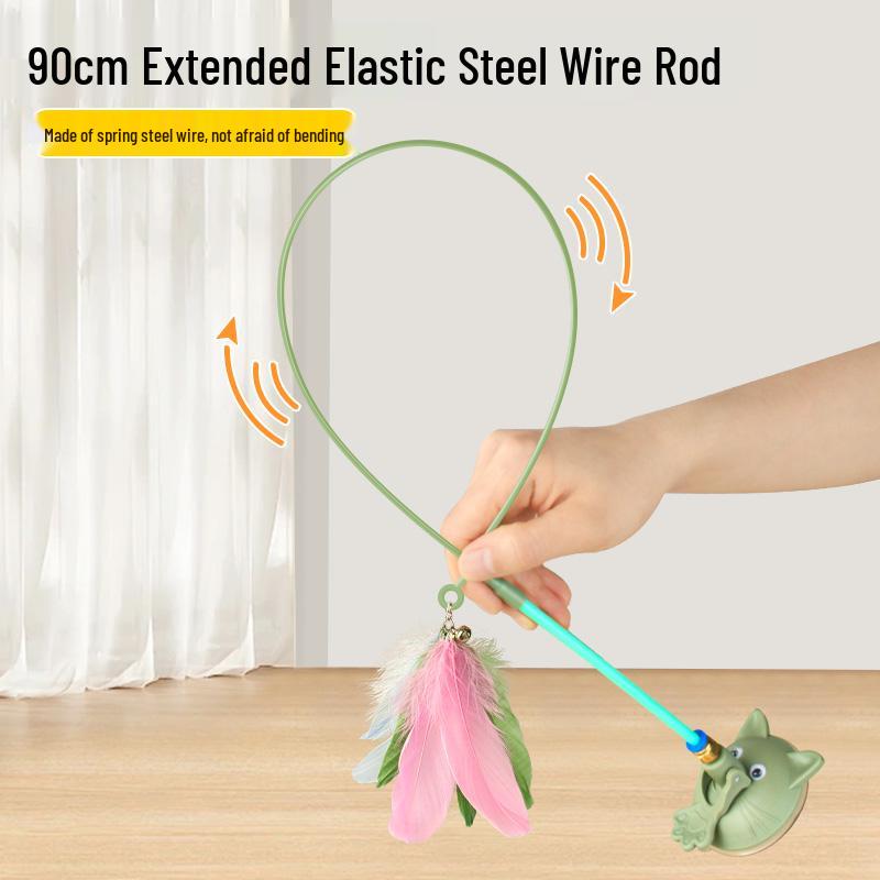 Cat Teaser Stick: Suction Cup Self-Entertainment Kit for Kittens