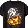 Brachiosaurus Dinosaurs Moon Fire Graphic Unisex TShirt Prehistoric S5XL