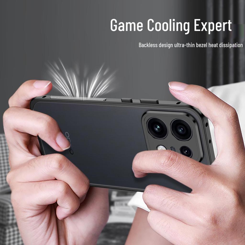 Oppo Reno16 Metal Hippo Buckle Heat Dissipation Case - Drop-Resistant Protective Cover