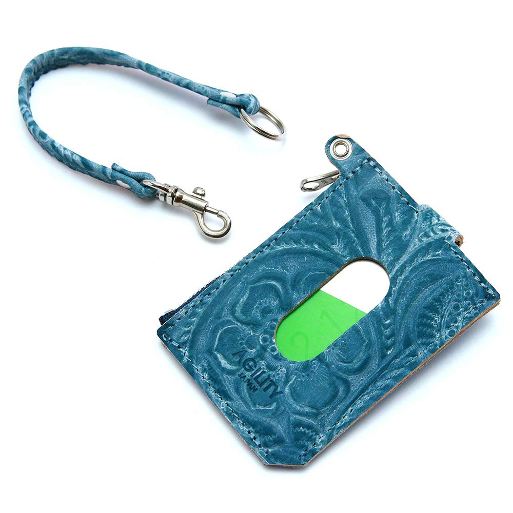 AGILITY Affa "Pass Wallet" - Pass CaseWallet In One, Mini Wallet with L-Shaped Zipper, Floral Print