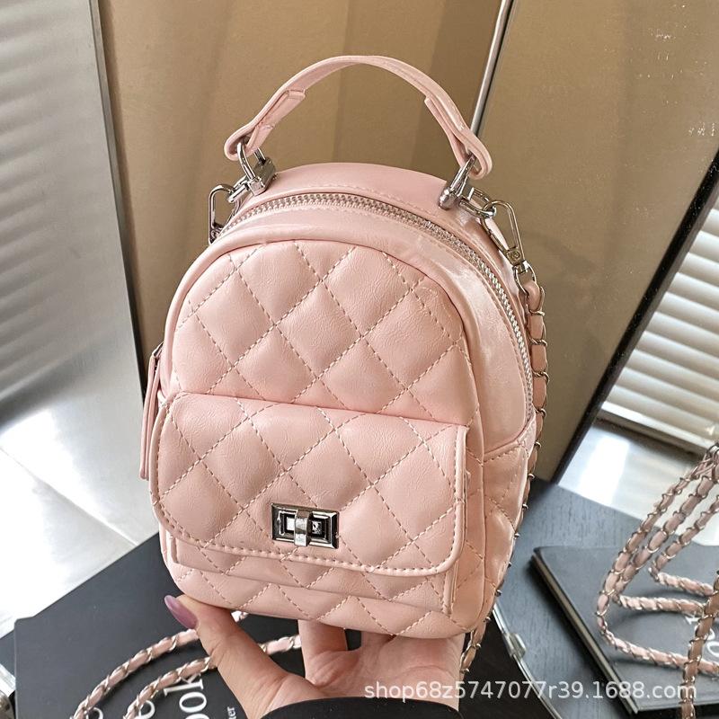 Premium Sense Niche Diamond Backpack Bag Women 2025 New Fashion Versatile Chain Backpack Shoulder Travel Bag Tide