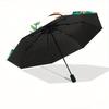 1pc Happy Kitten Ideas Pattern Automatic 3-Fold Umbrella, 8 Iron Frames, High-Value Folding Umbrella, Suitable for Office, Travel and Outdoo