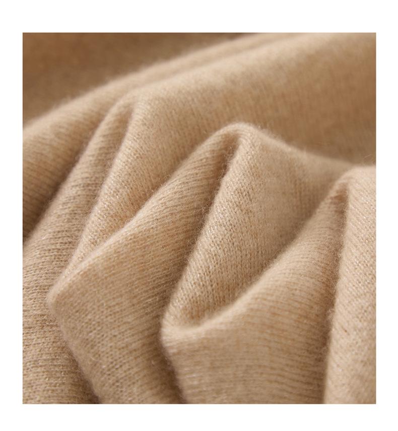 Women's V-Neck Cashmere & Mulberry Silk Cardigan - Solid Color, Loose Fit, Warm Knit Sweater Coat
