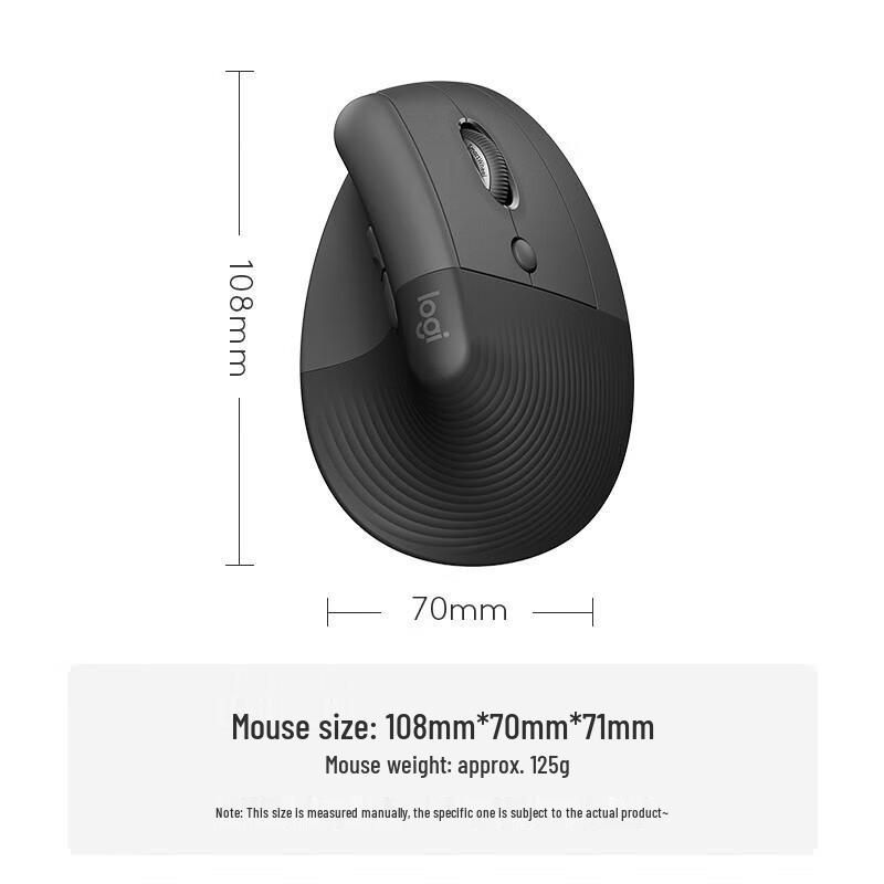 

Logitech Lift Vertical Ergonomic Wireless Bluetooth Mouse