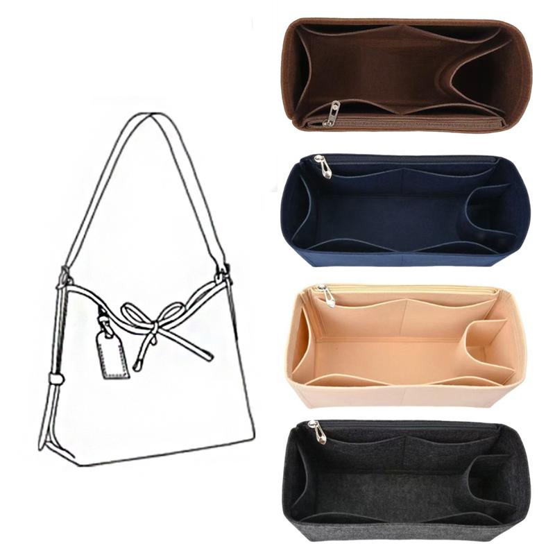 1PC Mother-Daughter Bag Set Felt Bag Reusable Dumpling-Shaped Felt Pouch Felt Inner Liner Bag 27x12x16cm
