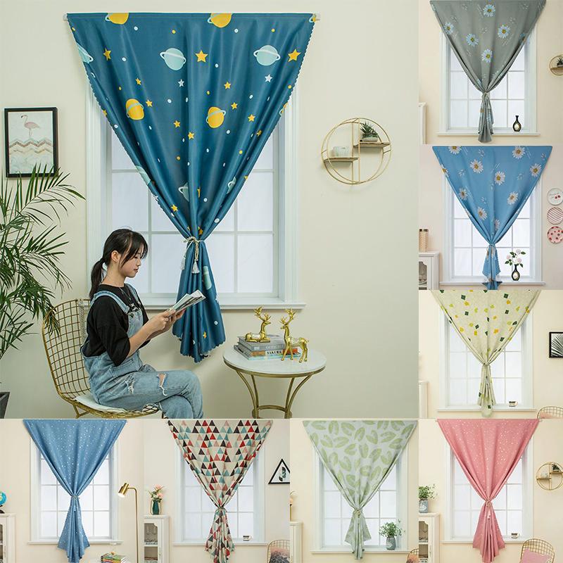 Velcro Curtain Window Self Adhesive Home Bedroom Decor Shading Drapes Blackout