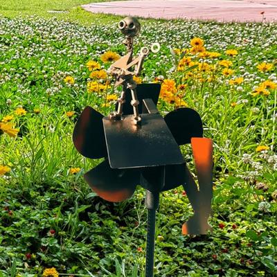 Yousheng Garten Gitarrist Windmühle Metall Handgefertigt Rockgitarrist Skulptur Musikmann Windspiel für Musikliebhaber Geschenk Hof Rasendekor