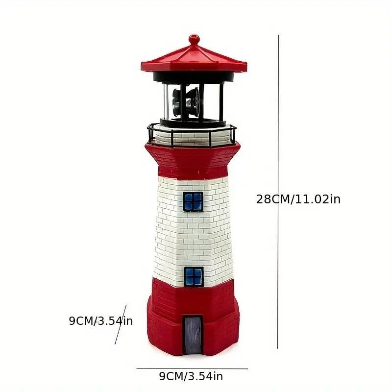 

Solar Resin Lighthouse Night Light: Creative Outdoor Ornament & Photography Prop