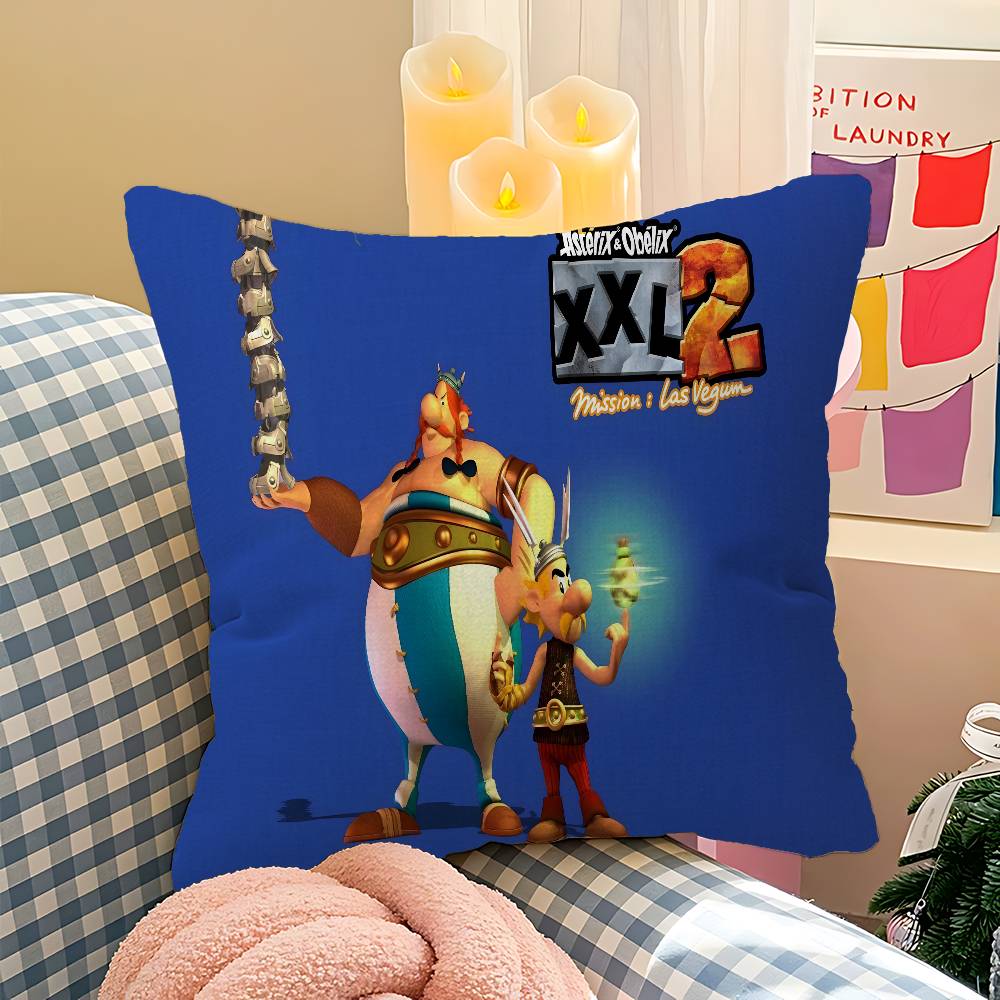 Cartoon AAsterix And OObelix Maple Design Cushion Cover Happy Autumn Harvest decor Holiday Decorati Pillow Cover