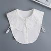 Colletto Bianco in Cotone Staccabile per Donna Elegante Ricamo Floreale Falso Colletto Dolce Peter Pan Mezza Camicia Finto Collo Decorativo