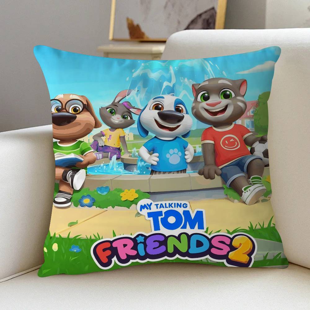 Talking Tom And Friends Maple Design Cushion Cover Happy Autumn Harvest Decor Holiday Decorati Pillow Cover
