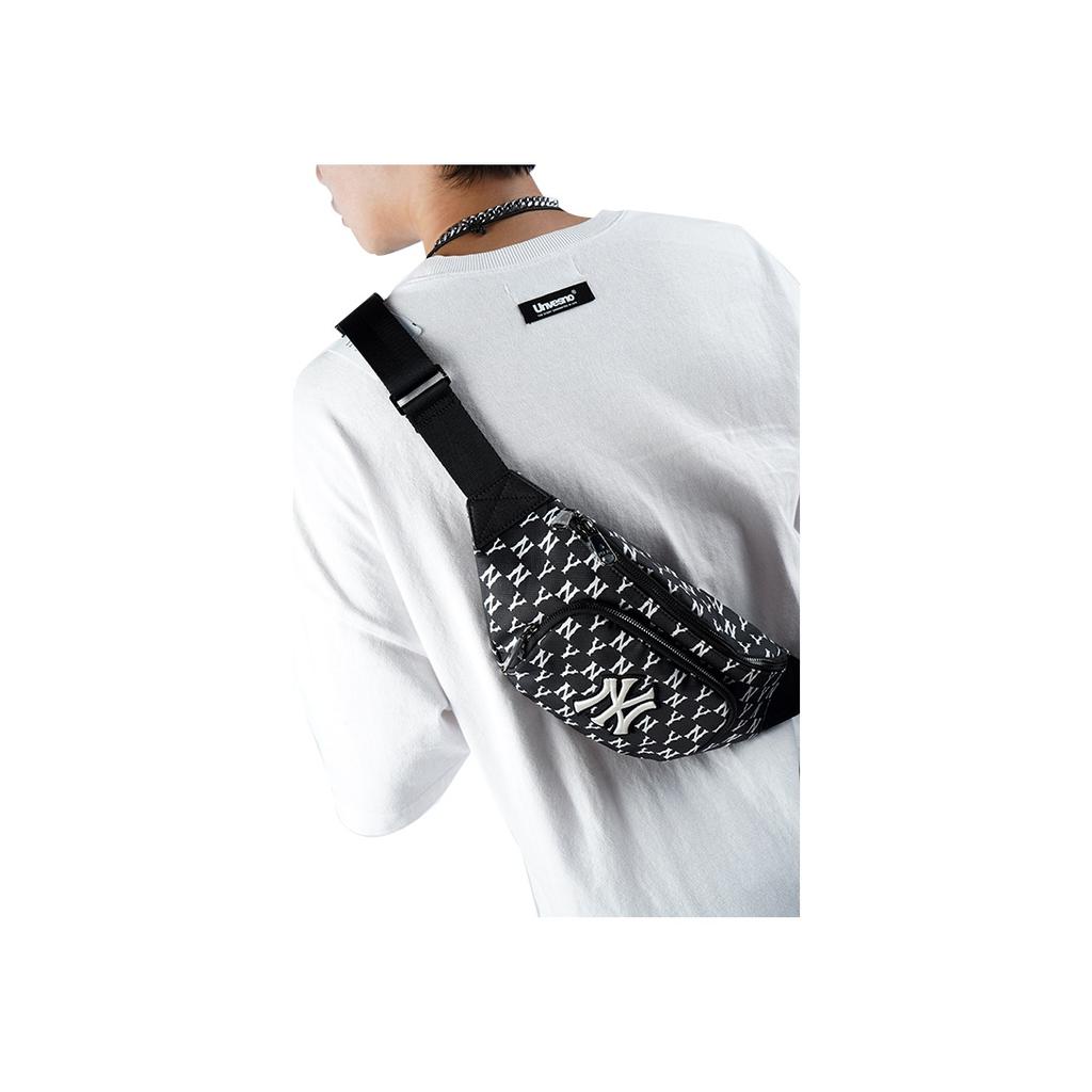 New MLB Monogram Collection Polyester Combo Bag One Shoulder Crossbody Fanny Pack Regular Unisex Black 3AHSM012N-50BKS