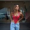 European and American style autumn new women's clothing fashion Spice Girls sexy hollow backless contrasting color straps PU leather small vest