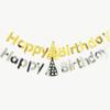Happy Birthday Hat One-Piece Bronzing Flag Baby'S First Birthday Arrangement Banner Customization