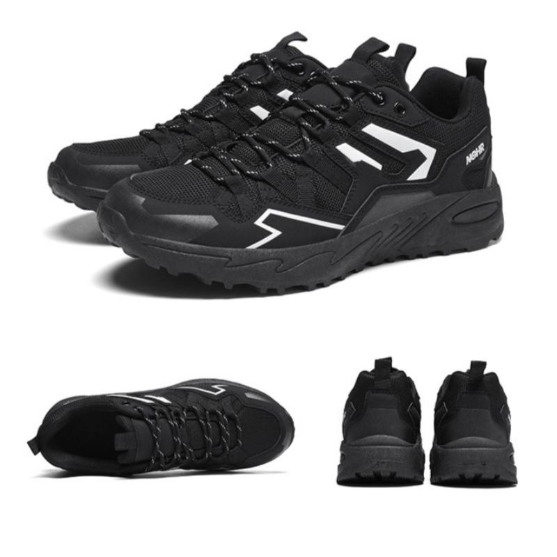 Breathable Mesh Hiking Sneakers Men's Thick-soled Outdoor Trekking Camping Shoes Male Elastic Climbing Shoes Wear-resistant