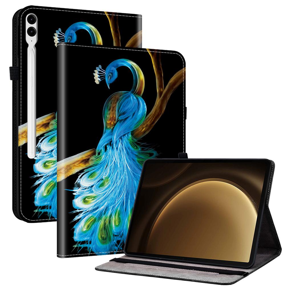 Δερμάτινη Θήκη Για Samsung Galaxy Tab S10+/S9 FE+/S9+ Με Τυπωτό Σχέδιο, Κάλυμμα Tablet με Βάση και Υποδοχές Καρτών