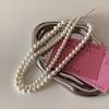 Vintage Style Simple Imitation Pearl Necklace for Man Chain Choker Neck Temperament Handmade Strand Beads Jewelry Wholesale