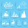 9PCS/Set Multicolor Merry Christmas Window Sticker Snowflake Santa Snowman DIY Accessories Cartoon Santa Glass Decals