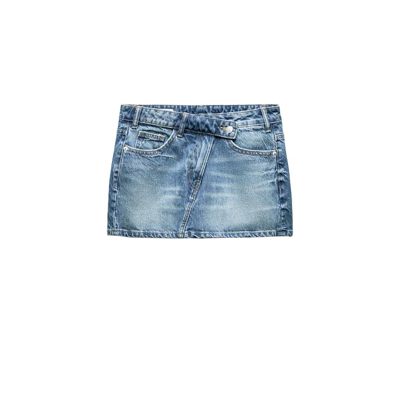 

Spring New Arrival High Waist Slimming All-Matching A- line Hip-Wrapped Skirt Denim Mini Skirt 8197090 8197290 Blue L