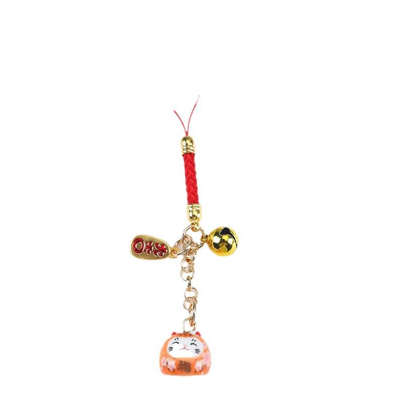 Lucky Cat Ceramic Bead Keychain & Pendant - 2025 Festival & Small Gifts Collection
