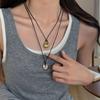 Collana Cordino in Pelle PU Regolabile Ciondolo Fagiolo Irregolare Catena Clavicola Fascino Geometrico Collana Accessorio Unisex
