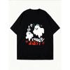 Weißes Oversized T-Shirt mit Ghost And Money Sayr Print für Freizeitkleidung
