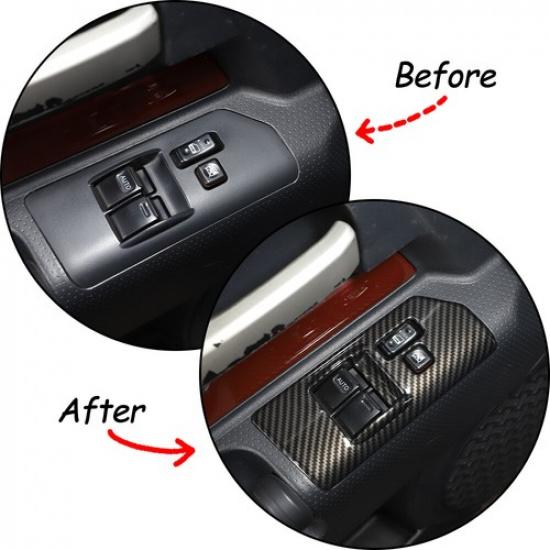 Window Glass Lift Switch Frame Trim ABS Carbon Kits For Toyot-a FJ Cruiser 07-21
