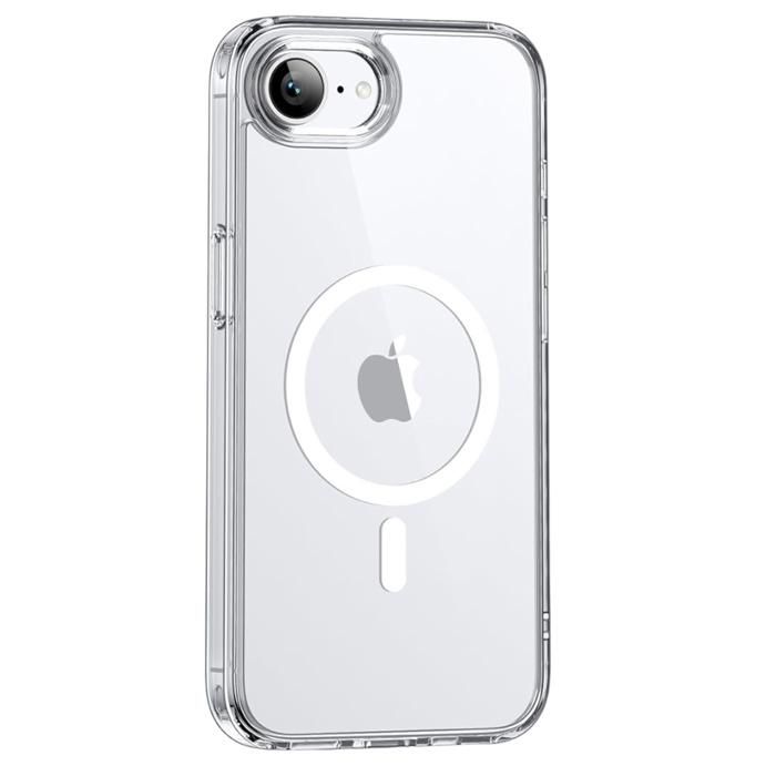 Coque pour iPhone 16e - Silicone Transparent avec Cercle magnétique intégré Phonillico®