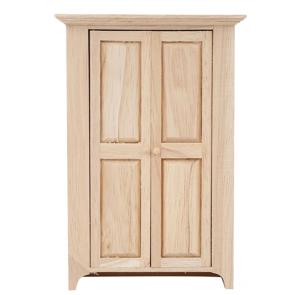1:12 Dollhouse Miniature Wooden Wardrobe Simulated Furniture Model Toy Accessory