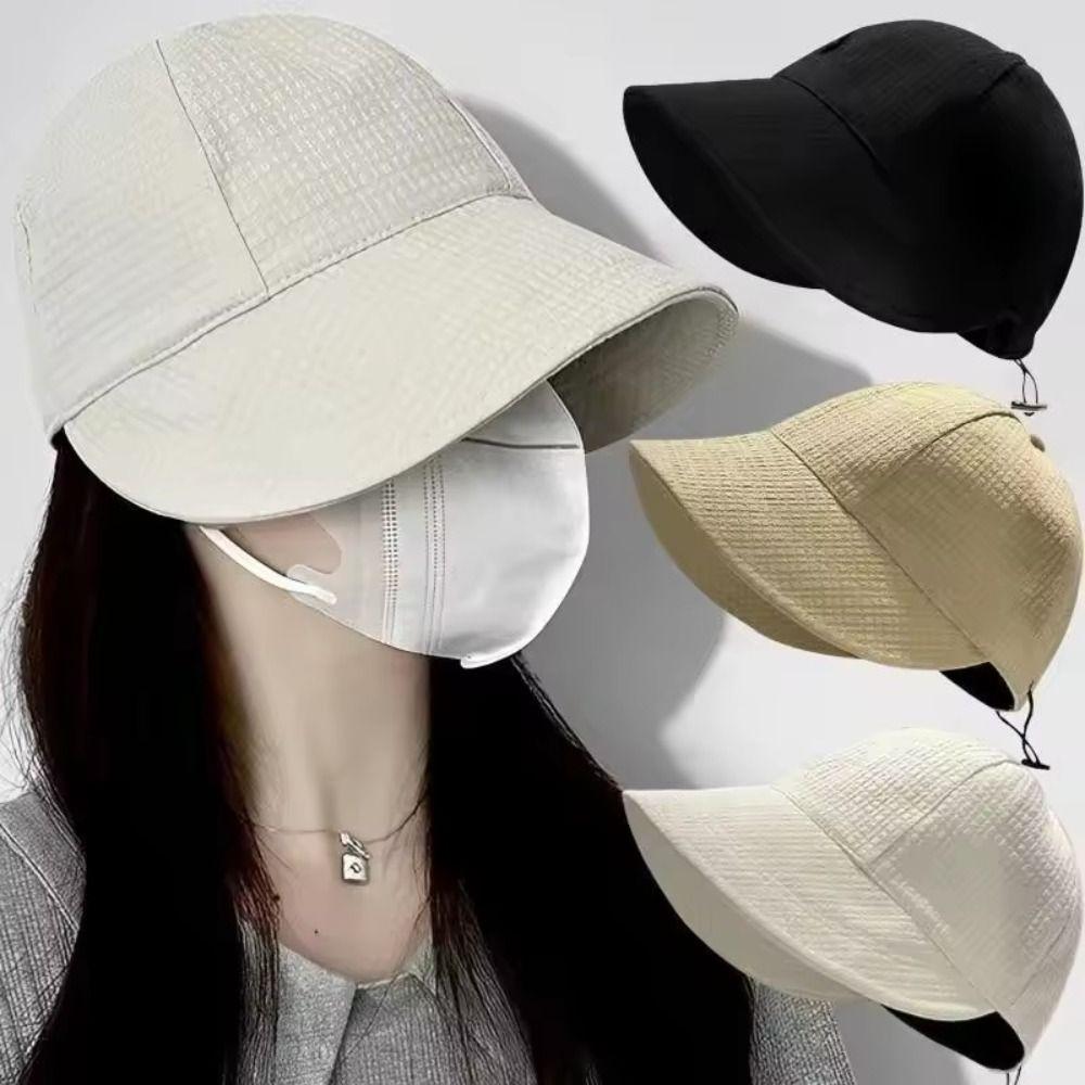 Waffle Sun Hat Foldable Peaked Cap Casual Fisherman Cap Summer