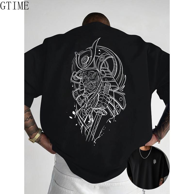 European Size Creative Front And Back Printed Round Neck T-Shirt, Trendy And Fashionable Short Sleeves for Summer, Casual Everyday Style Top