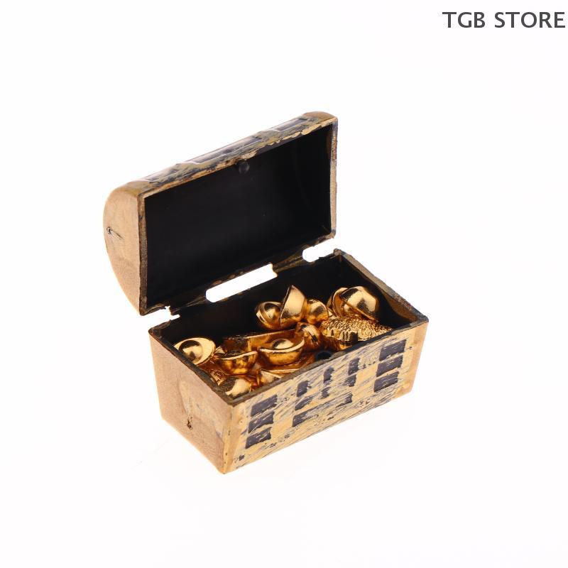 1:12 Dollhouse Miniature Pirate Treasure Chest Ingot Gold Bar Furniture Home Model Decor Toy Doll House Accessories