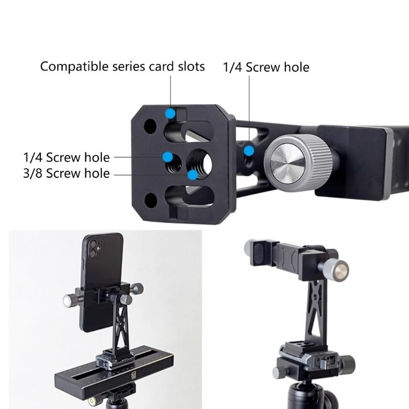 Cellphone Tripod Mount, Smartphone Tripod Mount Adapter Aluminum with Cold Shoe, 360 Cellphone Stand Holder Clamp