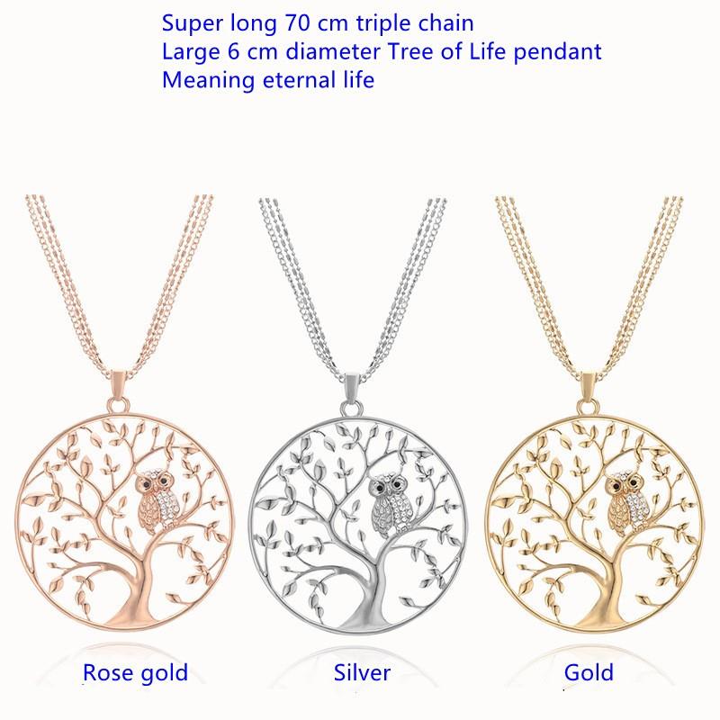 Crystal Owl Necklace Personality 