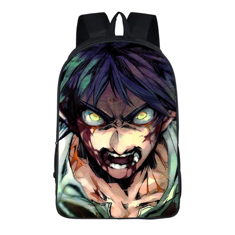 Stylish Anime Attack On Titan Zipper Backpack With Large Capacity For Students And Fans