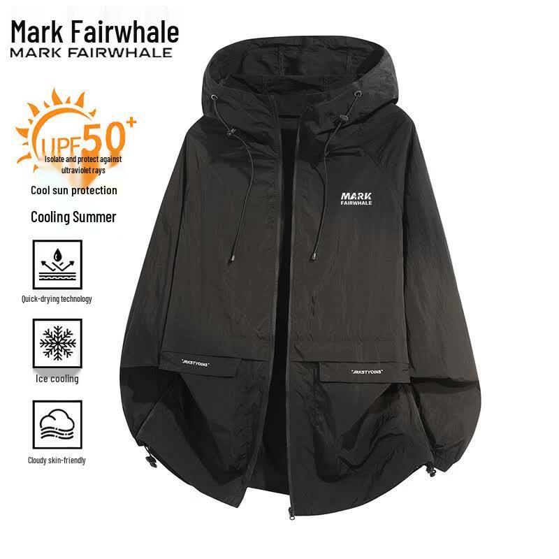 Mark Fairwhale Men s Lightweight Hooded Sun Protection Jacket XL чёрный