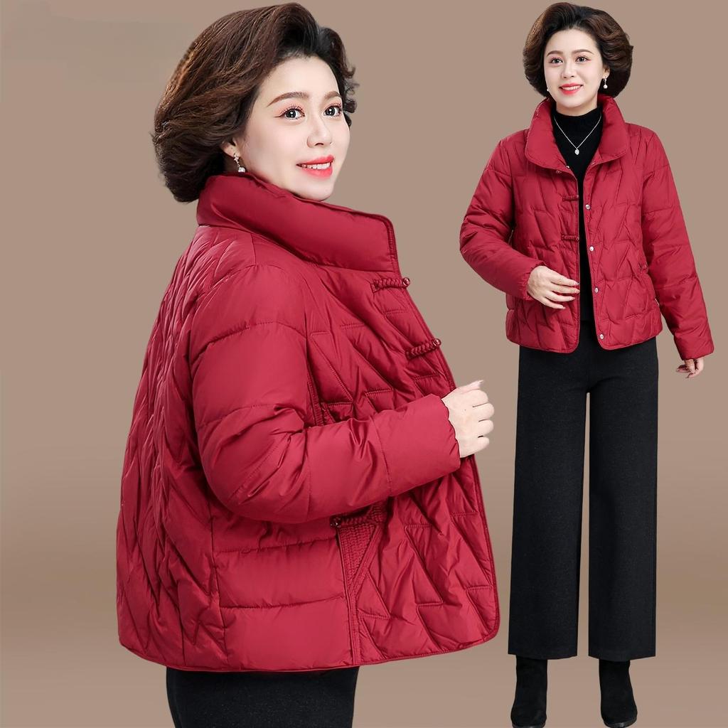 Hengyuanxiang Women's Red Winter 2025 Cotton Padded Jacket for Middle-aged and Elderly