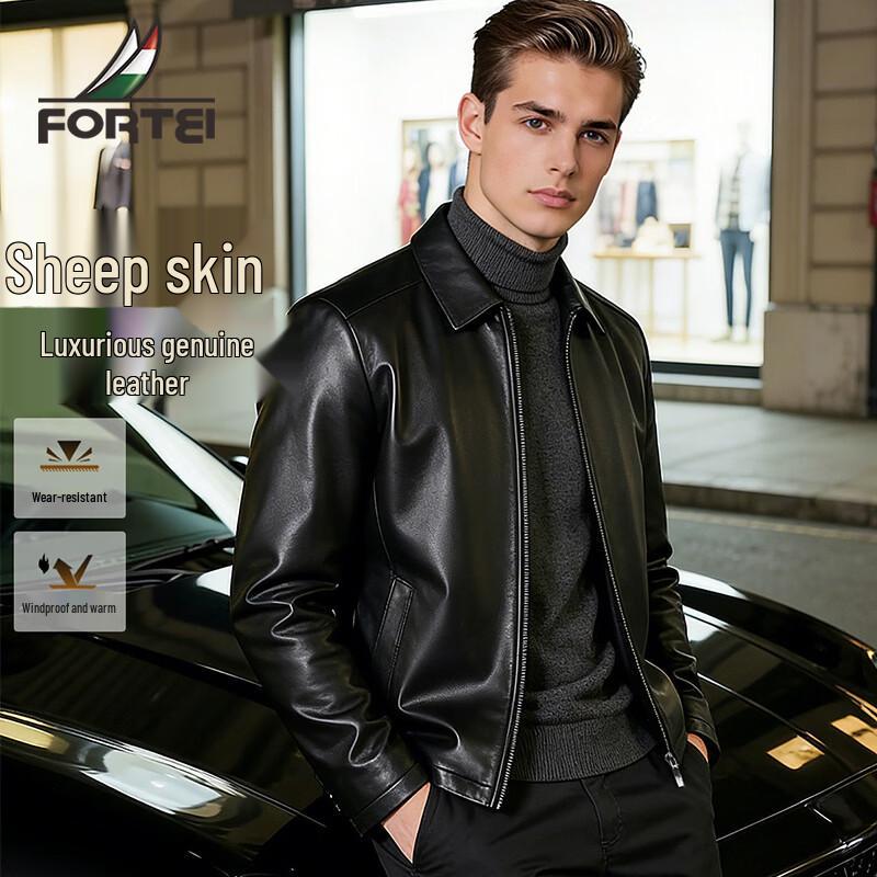 Futing Men s Genuine Sheepskin Leather Jacket 5XL 60