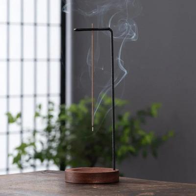 Chinese Style Solid Wood Incense Burner  Zen Inspired Indoor Home Decoration Inverted Hanging Incense Burner