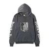 Attack on Titan Freedom Wings Hoodie Unisex Fleece Sweatshirt Survey Corps Logo Gothic Vertical Text Both Sleeves Autumn Winter Pullover