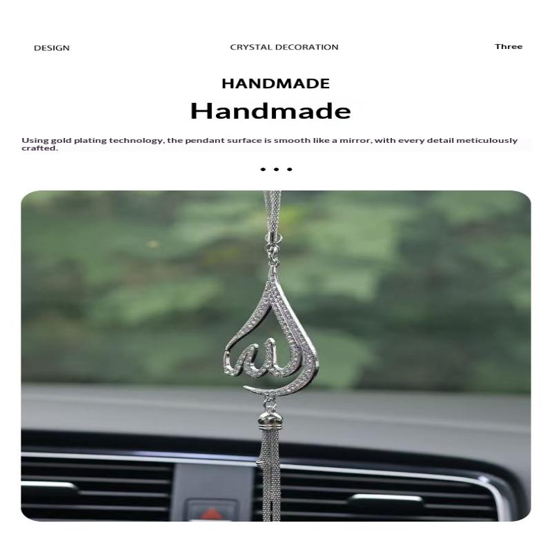 1 Piece Of Droplet Shaped Metal Rhinestone Inlaid Car Ornament Car Rearview Mirror Decoration